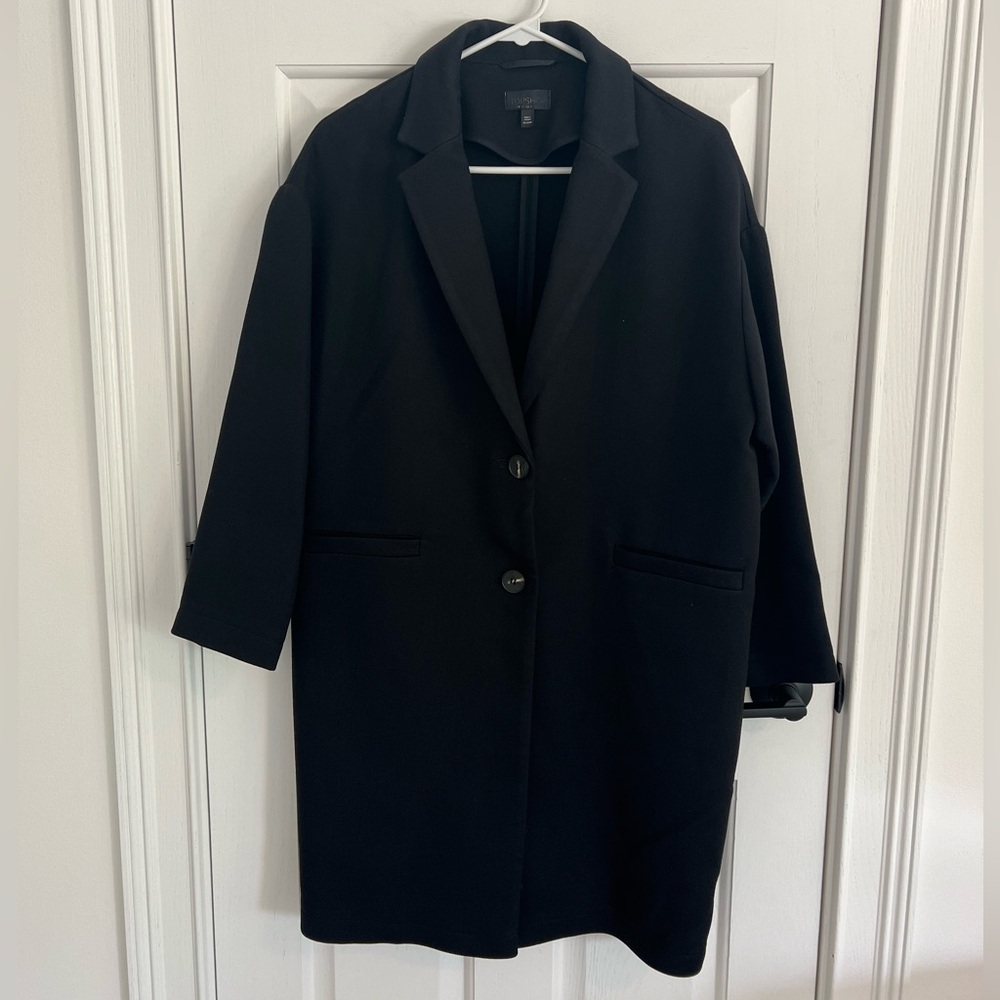 TOPSHOP: oversized black pea coat